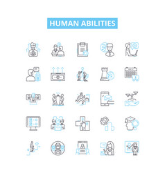 Human Abilities Line Icons Set Ability