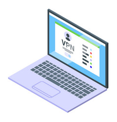 Laptop Vpn Icon Isometric Network Server