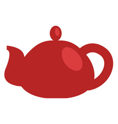 Red Tea Kettle On A White Background