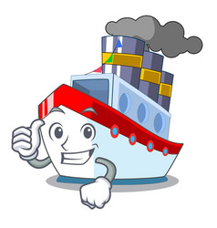 Thumbs Up Aerial In Cartoon Cargo Ship View