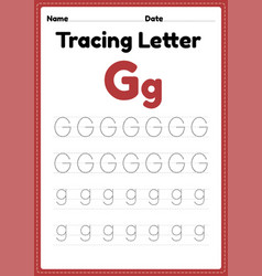 Tracing Letter G Alphabet Worksheet