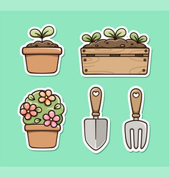 Gardening Clipart Set Indoor House Plants