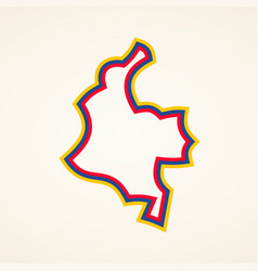 Colombia - Stylized Outline Map In Colors