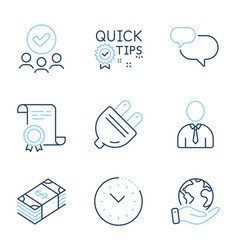 Electric Plug Human And Quick Tips Icons Set