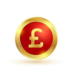 Isolated Uk Currency Pound Gold Coin In 3d Style