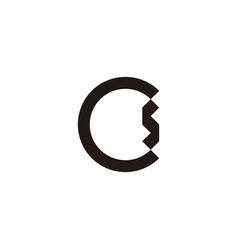 Letter C And S Locked Geometric Symbol Simple Logo