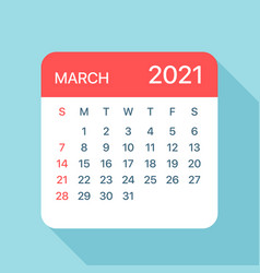 March 2021 Calendar Leaf