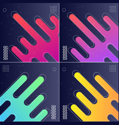 Pack Of 4 Modish Backgrounds With Designed Shapes