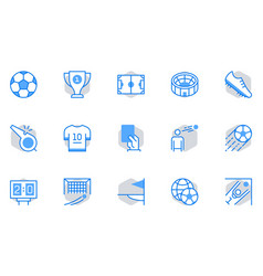 Soccer Flat Line Icons Set