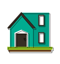 Family Home Or Two Story House Icon Image