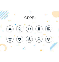 Gdpr Trendy Infographic Template Thin Line Design