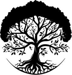 Tree Of Life - Black And White Isolated Icon