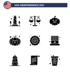 9 Usa Solid Glyph Signs Independence Day