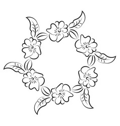 Hand Drawn Black And White Floral Wreath