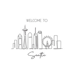 Single Continuous Line Drawing Seattle City