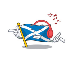 Listening Music Flag Scotland Scroll Mascot