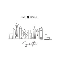 One Continuous Line Drawing Seattle City