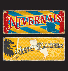 French Flanders Nivernais Regions Travel Stickers