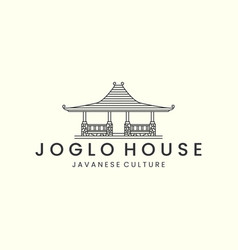 Joglo House With Linear Style Logo Icon Template