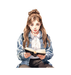 School Girl Clipart Isolated