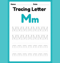 Tracing Letter M Alphabet Worksheet