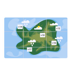 Weather Forecast Map Semi Flat Color Object