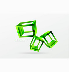 3d Cube Shapes Geometric Background Trendy