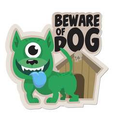 Beware Dog Sticker