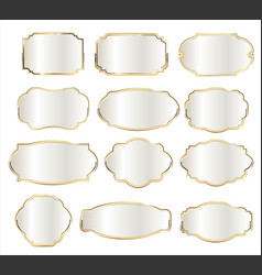 Blank White Labels With Golden Frames Vintage