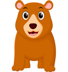 Cute brown bear cartoon isolated on white Vector Image