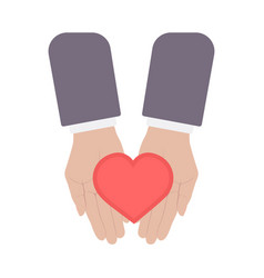 Heart In Cupped Hands For Donation Concept