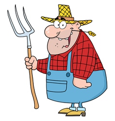 Farmer carrying tools cartoon Royalty Free Vector Image