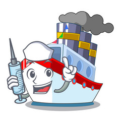 Nurse Aerial In Cartoon Cargo Ship View