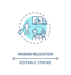 Worker Relocation Turquoise Concept Icon