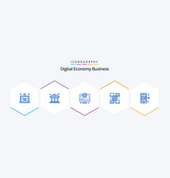 Digital Economy Business 25 Blue Icon Pack