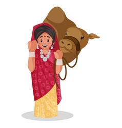 Indian Rajasthani Woman Cartoon