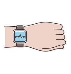 Line Icon Man Hand With A Smart Watch