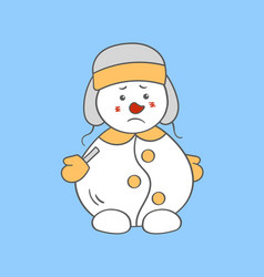 Sad Snowman In A Winter Hat