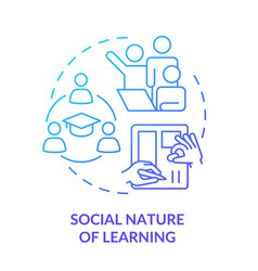 Social Nature Of Learning Blue Gradient Concept