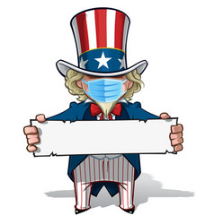 Uncle Sam Holding A Sign - Surgical Mask