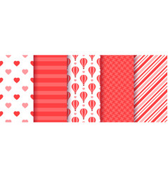 Valentines Day Background Seamless Pattern Set