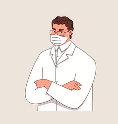 Doctor In Lab Coat With His Arms Crossed