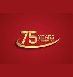 75 Years Anniversary Logo Style With Swoosh