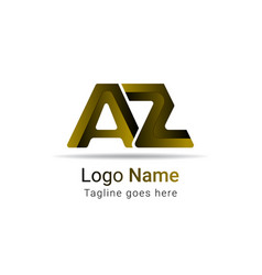 Az Letter Abstract Initial Alphabet Logo Element