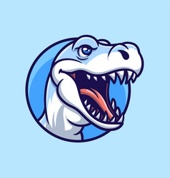 Blue T Rex Head Cartoon