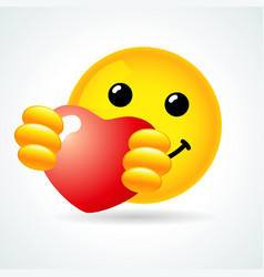 Emoji Smile Hugging A Red Heart