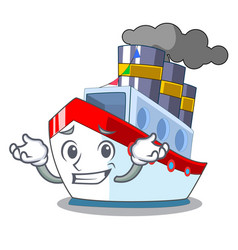 Grinning Aerial In Cartoon Cargo Ship View