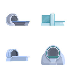 Mri Diagnostic Icons Set Cartoon Hospital