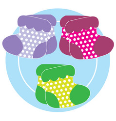 Colorful Polka Dot Socks On White Background