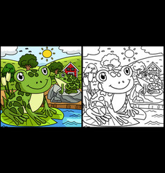 Frog Coloring Page Colored